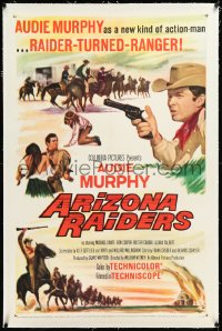 3j0865 ARIZONA RAIDERS linen 1sh 1965 action-man Audie Murphy as Raider-Turned-Ranger!