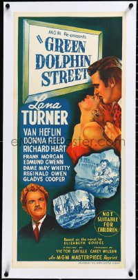 3j0571 GREEN DOLPHIN STREET linen Aust daybill R1950s sexy Lana Turner, Van Heflin, Samson Raphaelson