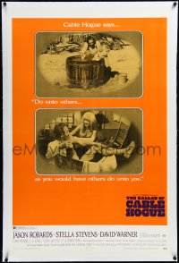3j0869 BALLAD OF CABLE HOGUE linen 1sh 1970 Sam Peckinpah, Robards & sexy Stella Stevens in wash tub!