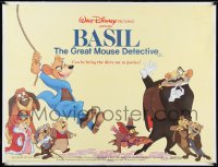 3j0777 GREAT MOUSE DETECTIVE linen British quad 1986 Disney's cartoon Sherlock Holmes rodent Basil!