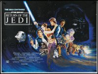 3j0157 RETURN OF THE JEDI 31x41 British quad 1983 Lucas' classic, different art by Kirby including Ewok!