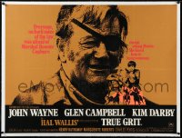 3j0786 TRUE GRIT linen British quad 1969 John Wayne as Rooster Cogburn, Kim Darby, Glen Campbell