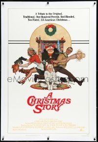 3j0908 CHRISTMAS STORY linen NSS style 1sh 1983 classic Christmas movie, art by Robert Tanenbaum!