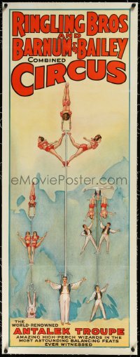 3j0533 RINGLING BROS & BARNUM & BAILEY COMBINED CIRCUS linen 21x54 circus poster 1930s ultra rare!