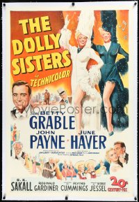 3j0933 DOLLY SISTERS linen 1sh 1945 sexy entertainers Betty Grable & June Haver in wild outfits!