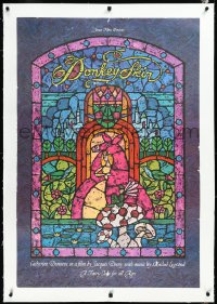 3j0936 DONKEY SKIN linen 1sh 1975 Jacques Demy Peau d'ane, stained glass fairytale art by Lee Reedy!