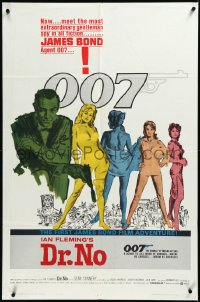 3j0235 DR. NO yellow smoke 1sh 1963 Connery is most extraordinary gentleman spy, 1st James Bond!
