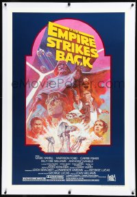 3j0943 EMPIRE STRIKES BACK linen studio style 1sh R1982 George Lucas sci-fi classic, Tom Jung art!