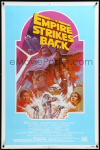 3j0158 EMPIRE STRIKES BACK 1sh R1982 George Lucas classic, Tom Jung, rare different teal background!