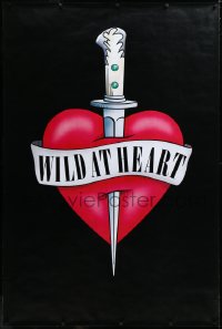 3j0003 WILD AT HEART English 40x60 1990 David Lynch, cool dagger art, ultra rare undated style!