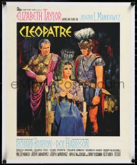 3j0675 CLEOPATRA linen French 18x22 1963 Elizabeth Taylor, Richard Burton, Harrison, Terpning art!