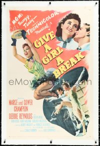 3j0963 GIVE A GIRL A BREAK linen 1sh 1953 Marge & Gower Champion, Debbie Reynolds, Stanley Donen!