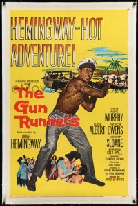 3j0983 GUN RUNNERS linen 1sh 1958 Audie Murphy, Don Siegel, Ernest Hemingway's To Have and Have Not!
