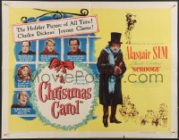 3j0190 CHRISTMAS CAROL style A 1/2sh 1951 Dickens holiday classic, Sim as Scrooge, ultra rare!
