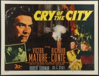 3j0060 CRY OF THE CITY 1/2sh 1948 Siodmak film noir, Victor Mature, Richard Conte, Shelley Winters