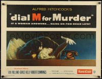 3j0062 DIAL M FOR MURDER 1/2sh 1954 Alfred Hitchcock, c/u of attacked Grace Kelly reaches for phone!