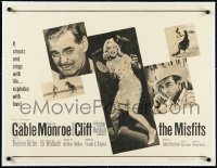 3j0622 MISFITS linen 1/2sh 1961 sexy Marilyn Monroe, Clark Gable, Montgomery Clift, John Huston