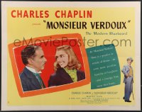 3j0197 MONSIEUR VERDOUX style B 1/2sh 1947 Charlie Chaplin, The Modern Bluebeard, Marilyn Nash, rare!
