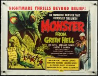 3j0623 MONSTER FROM GREEN HELL linen 1/2sh 1957 art of the mammoth monster that terrorized the Earth!