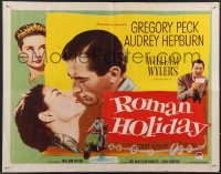 3j0200 ROMAN HOLIDAY 1/2sh 1953 Audrey Hepburn & Gregory Peck about to kiss and on Vespa, very rare!
