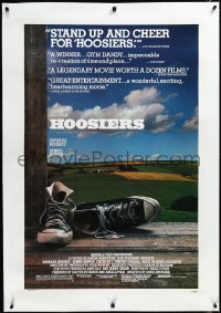 3j0999 HOOSIERS linen 1sh 1986 best basketball movie ever, Gene Hackman, Dennis Hopper!