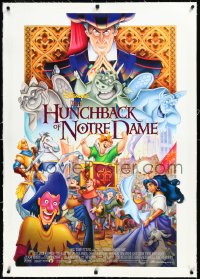 3j1003 HUNCHBACK OF NOTRE DAME linen 1sh 1996 Walt Disney, Victor Hugo, art of cast on parade!