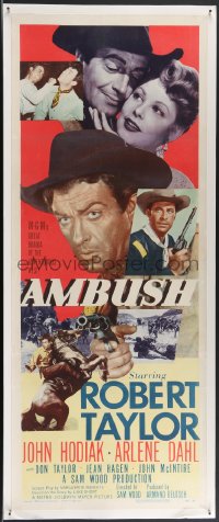 3j0072 AMBUSH insert 1950 Robert Taylor, Arlene Dahl, John Hodiak, cowboys & Indians, cool montage!
