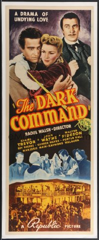 3j0077 DARK COMMAND insert 1940 John Wayne, Pidgeon, Claire Trevor, Roy Rogers shown, very rare!