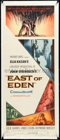 3j0587 EAST OF EDEN signed linen insert 1955 by Julie Harris, James Dean's first movie, Steinbeck!