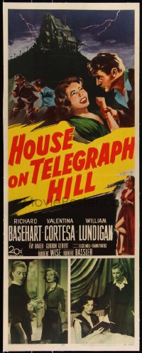 3j0595 HOUSE ON TELEGRAPH HILL linen insert 1951 Basehart, Cortesa, Robert Wise film noir, very rare!