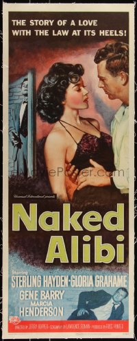 3j0601 NAKED ALIBI linen insert 1954 wherever there's murder, there's a woman like Gloria Grahame!