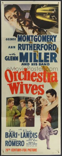 3j0084 ORCHESTRA WIVES insert 1942 great close up of Glenn Miller playing trombone, ultra rare!