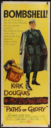 3j0605 PATHS OF GLORY linen insert 1958 Stanley Kubrick, Kirk Douglas, WWI anti-war classic!