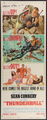 3j0184 THUNDERBALL insert 1965 great art of Sean Connery as James Bond by McGinnis & McCarthy!