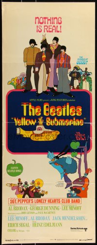 3j0186 YELLOW SUBMARINE insert 1968 psychedelic art of Beatles John, Paul, Ringo & George, ultra rare!