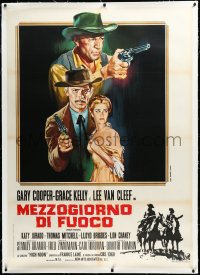 3j0453 HIGH NOON linen Italian 1p R1960s Lee Van Cleef pictured with Gary Cooper, different art!