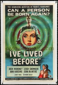 3j1007 I'VE LIVED BEFORE linen 1sh 1956 cool reincarnation artwork, can a person be born again!