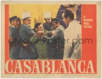 3j0260 CASABLANCA LC 1942 Humphrey Bogart tells Peter Lorre he doesn't stick his neck out for anyone!