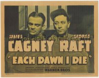 3j0246 EACH DAWN I DIE TC 1939 convicts James Cagney & George Raft by prison bars, ultra rare!