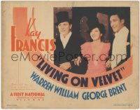 3j0248 LIVING ON VELVET TC 1935 sexy Kay Francis between George Brent & Warren William, ultra rare!