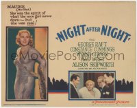 3j0250 NIGHT AFTER NIGHT TC 1932 Mae West was the spirit of what the nice girl never does, rare!