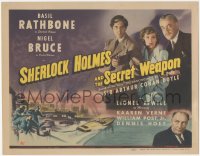 3j0287 SHERLOCK HOLMES & THE SECRET WEAPON TC 1942 Basil Rathbone & Nigel Bruce as Watson, rare!