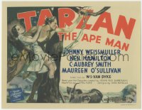 3j0291 TARZAN THE APE MAN TC 1932 art of Johnny Weissmuller & Maureen O'Sullivan, very rare!