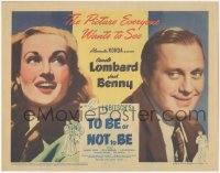 3j0292 TO BE OR NOT TO BE TC 1942 everyone wants to see Carole Lombard & Jack Benny, ultra rare!
