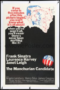 3j1048 MANCHURIAN CANDIDATE linen 1sh 1962 cool art of Frank Sinatra, directed by John Frankenheimer!