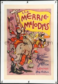 3j1052 MERRIE MELODIES linen 1sh 1932 a Vitaphone short subject song cartoon, great art, very rare!
