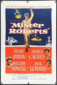 3j1056 MISTER ROBERTS linen 1sh 1955 Henry Fonda, James Cagney, William Powell, Lemmon, John Ford!