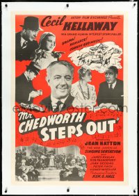 3j1061 MR. CHEDWORTH STEPS OUT linen 1sh 1939 Cecil Kellaway, Hatton, Australian crime comedy, rare!