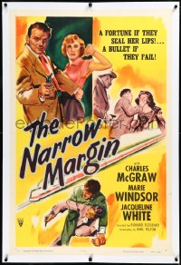 3j1067 NARROW MARGIN linen 1sh 1952 best Richard Fleischer film noir, Charles McGraw, Marie Windsor!