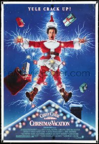 3j1068 NATIONAL LAMPOON'S CHRISTMAS VACATION linen 1sh 1989 Consani art of Chevy Chase, yule crack up!